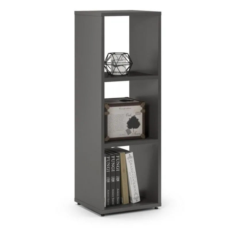 Mały regał komorowy, ETAP, 35x30x100 cm, grafit, mat