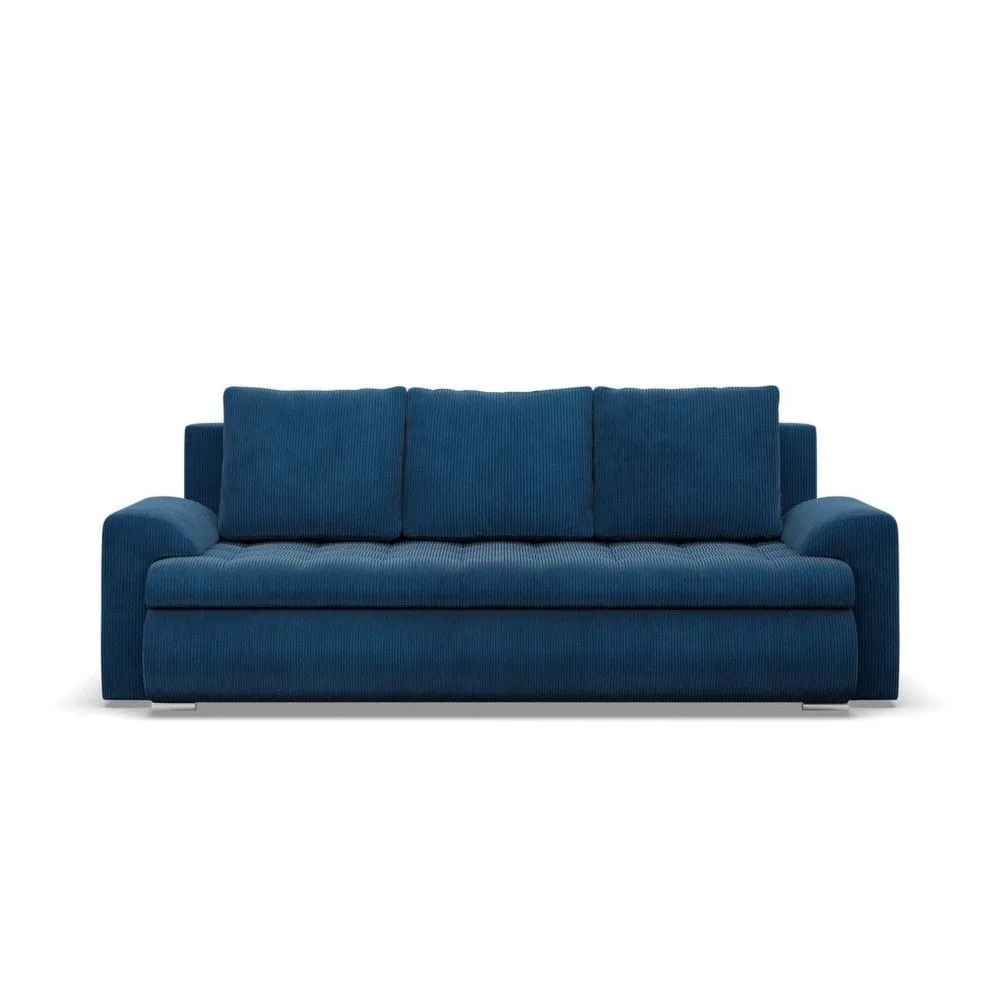 Kanapa rozkładana, Bosco, sztruks, 222x96x92 cm, granatowy