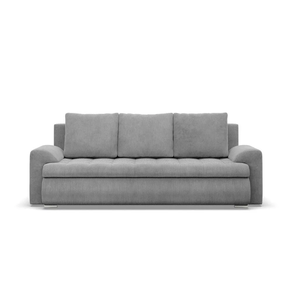 Kanapa rozkładana, Bosco, sztruks, 222x96x92 cm, jasny szary