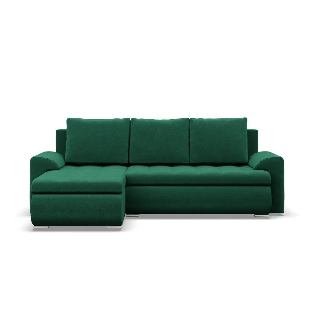 Narożnik rozkładany, lewy, Bosco, kronos, 230x159x89 cm, butelkowa zieleń