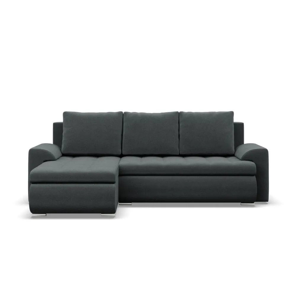 Narożnik rozkładany, lewy, Bosco, kronos, 230x159x89 cm, ciemny szary