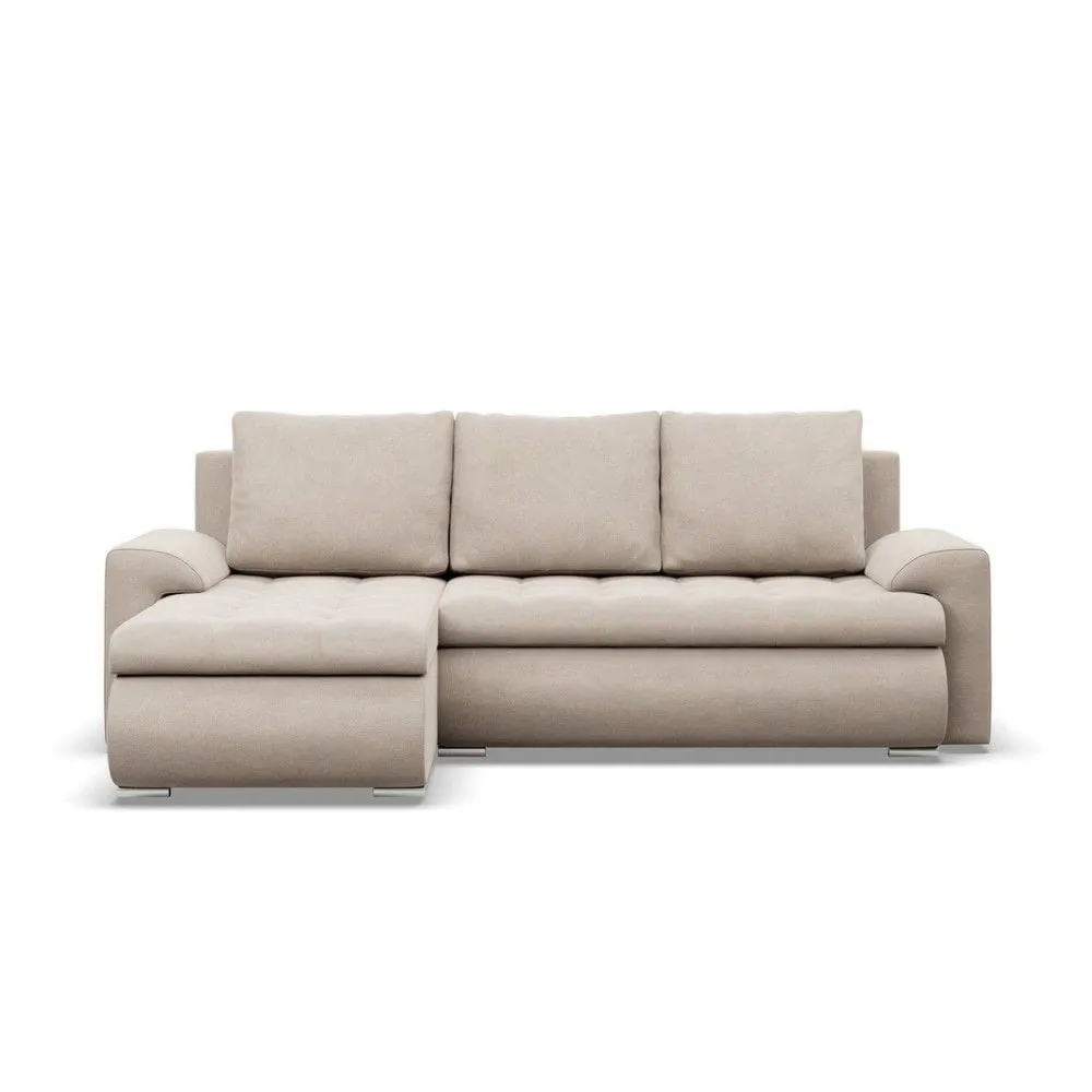 Narożnik rozkładany, lewy, Bosco, paros, 230x159x89 cm, beżowy