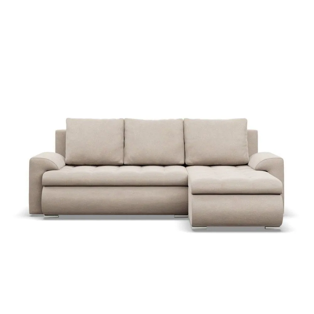 Narożnik rozkładany, prawy, Bosco, paros, 230x159x89 cm, beżowy