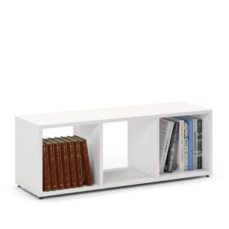 Mały regał komorowy, ETAP, 100x30x35 cm, biel, mat