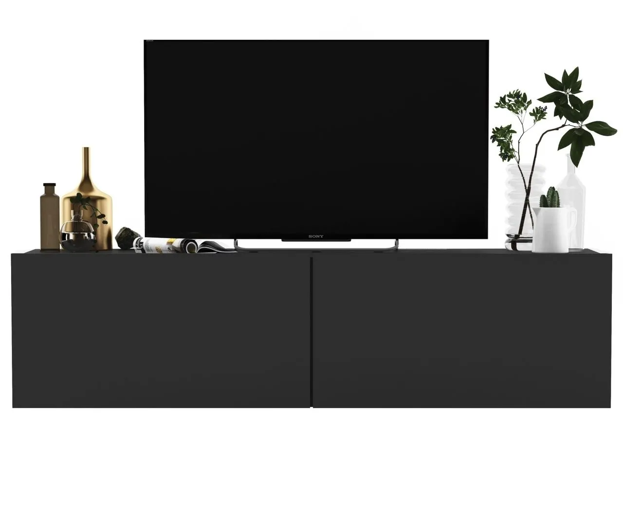 Szafka RTV, wisząca, enjoy, 120x35x30 cm, grafit, mat