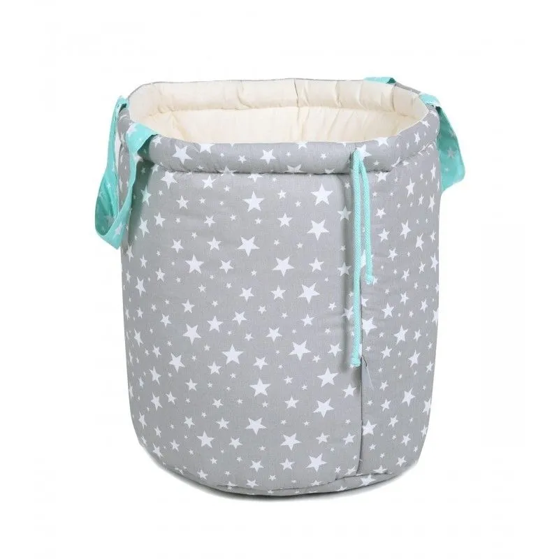Kosz na zabawki, 40x50 cm, bawełna, miętowa gwiazdeczka