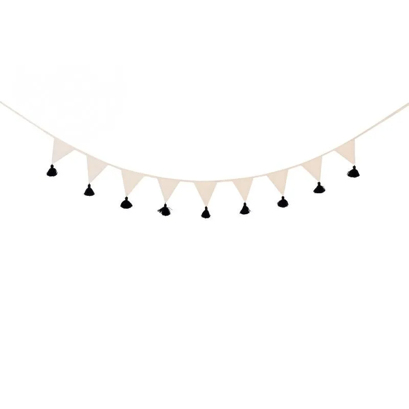 Girlanda, proporczyk, Kremowy węgielek, 245x18 cm