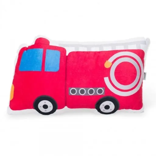 Duża poduszka dla dziecka, Pluszowy Wóz Strażacki, 77x48 cm