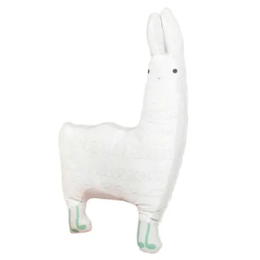 Poduszka bawełniana dla dziecka, Biała lama, 38x59 cm