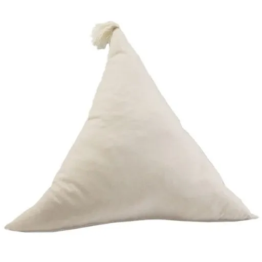 Poduszka dla dziecka, trójkąt, beżowy z frędzelkiem, 40 cm