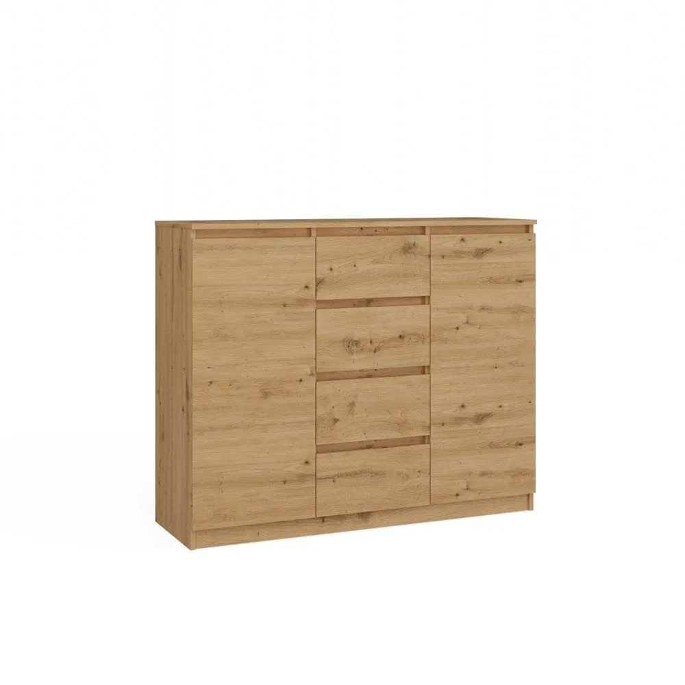 Komoda do sypialni, pokoju, 2D4S, 120x40x97 cm, dąb artisan