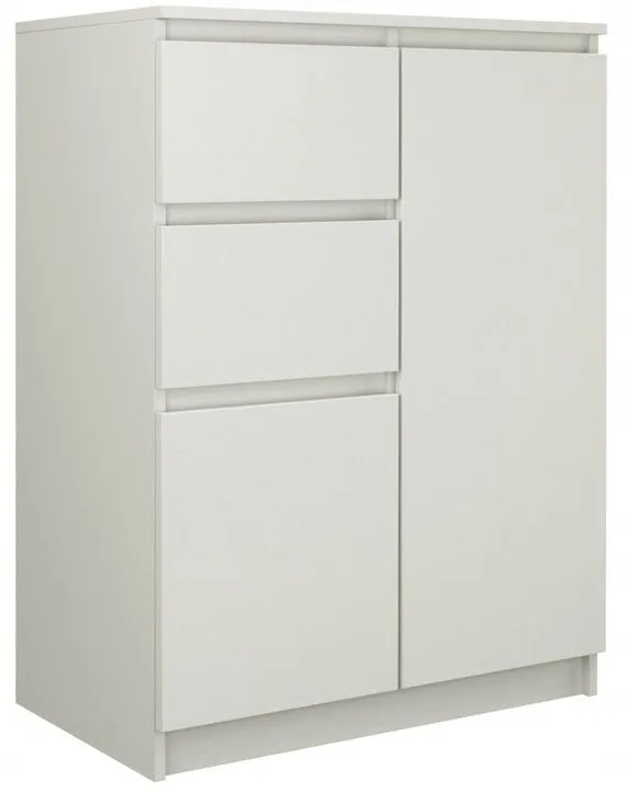 Komoda do sypialni, salonu, 2D2S, 70x40x97 cm, biel, mat