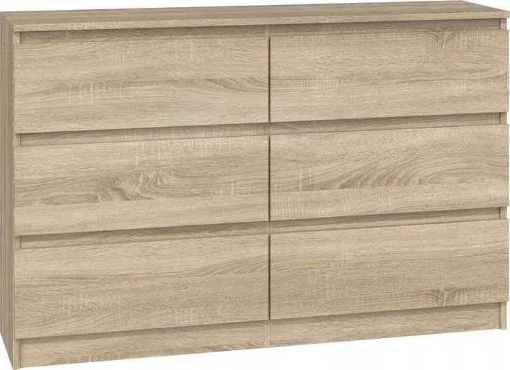Komoda do sypialni, salonu, M6, 120x30x77 cm, dąb sonoma