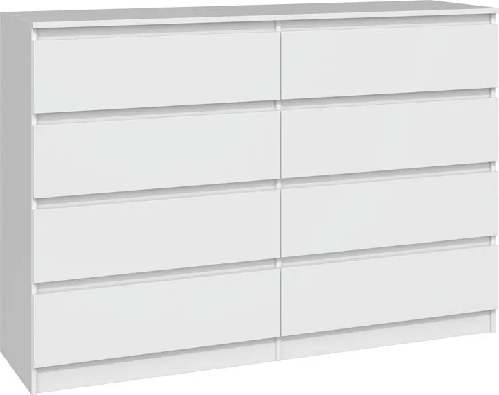 Komoda do sypialni, salonu, M8, 140x40x97 cm, biel, mat