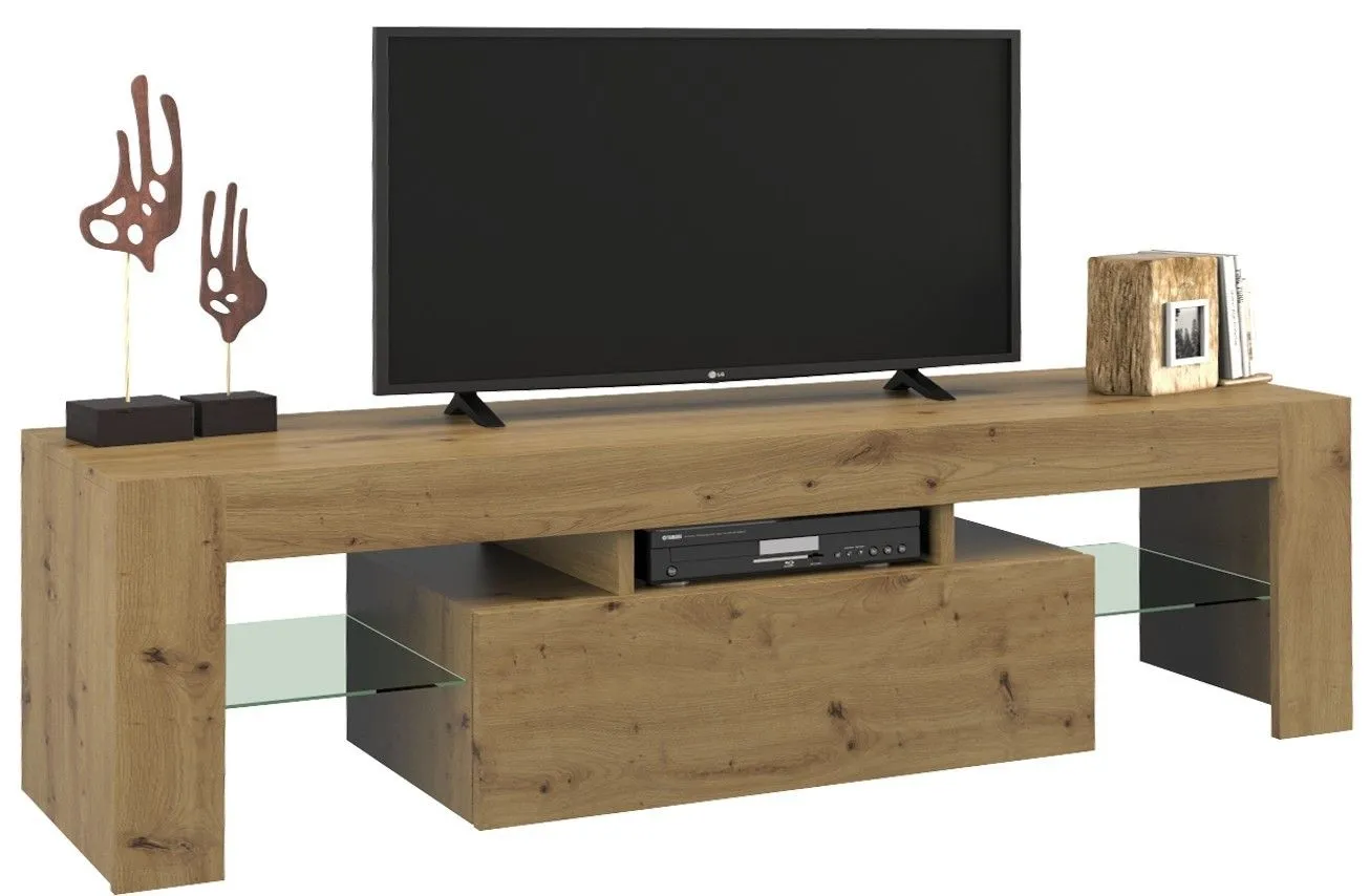 Szafka pod telewizor, stolik rtv, deko, 140x40x45 cm, dąb artisan