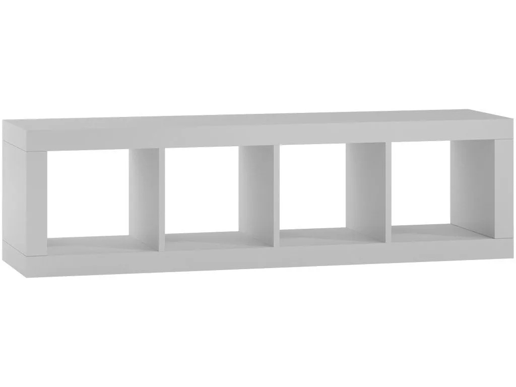 Regał komorowy, szafka, kalax, 1x4, 148x38x42 cm, biel, mat