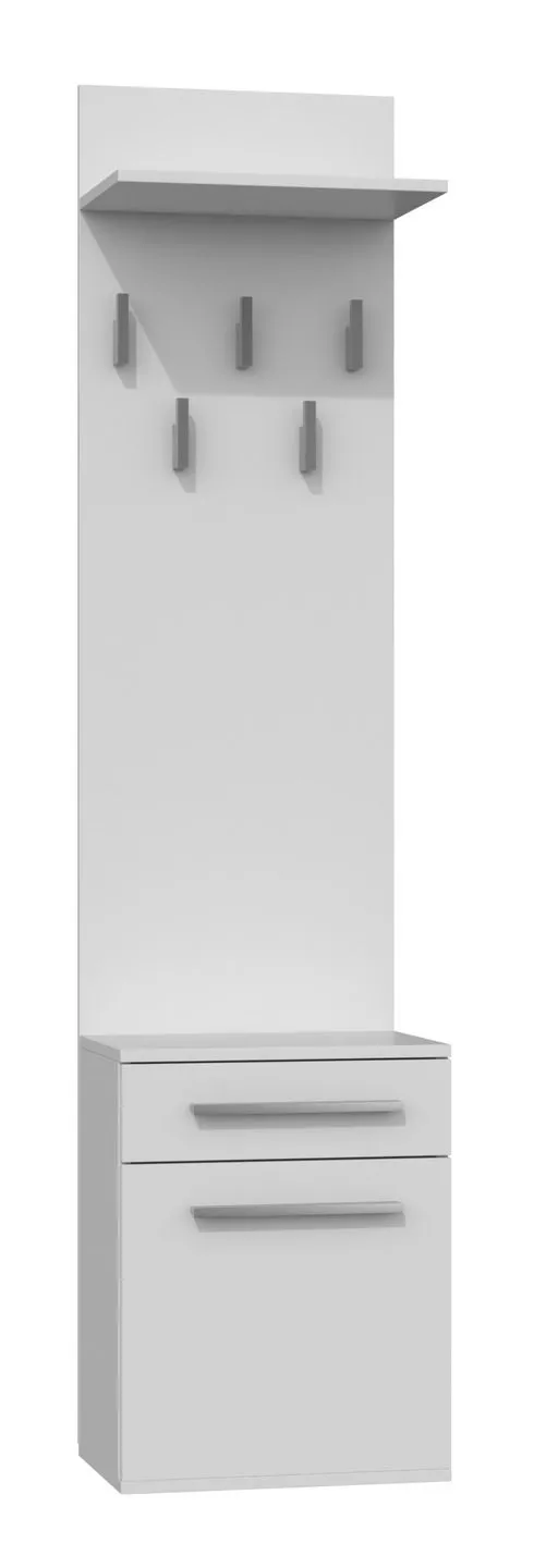 Wieszak, szafka na obuwie, duo, 50x35x180 cm, biel, mat