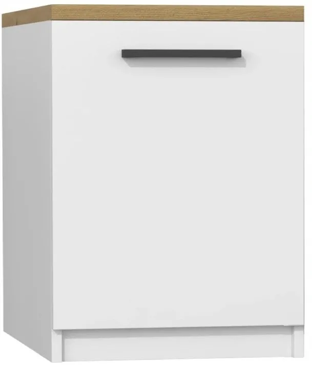 Szafka kuchenna, z blatem, 60x60x86 cm, biel, dąb artisan, mat