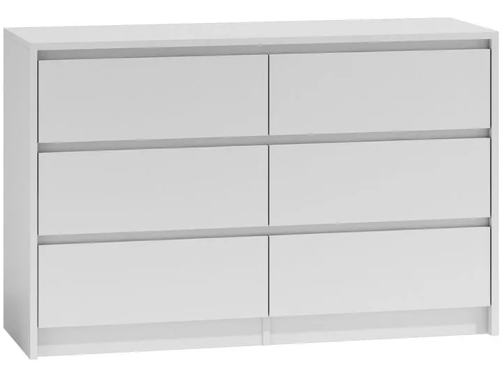 Komoda do sypialni, pokoju, K6, 120x40x75 cm, biel, mat