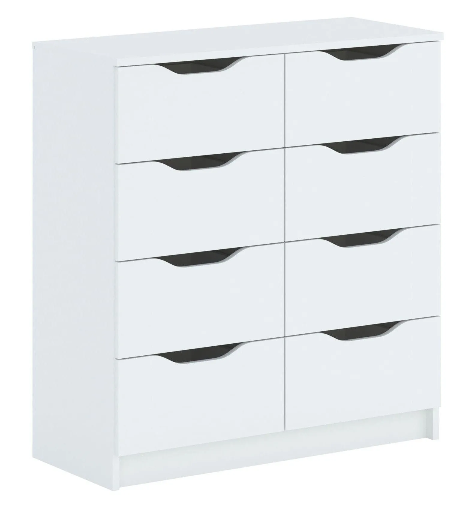 Komoda do sypialni, pokoju, alexo, 8S, 80x40x92 cm, biel, mat