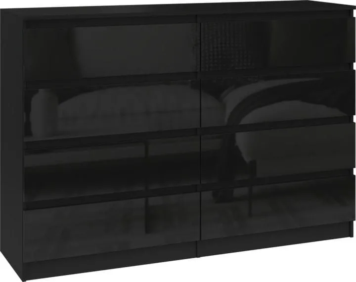 Komoda do sypialni, salonu, M8, 140x40x97 cm, czerń, połysk