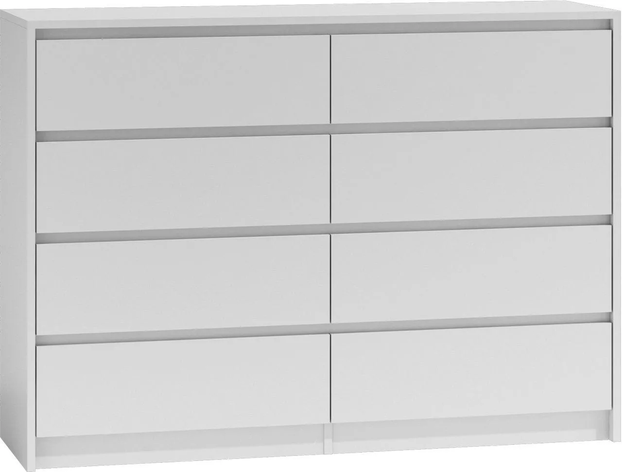 Komoda do sypialni, salonu, K8, 140x40x97 cm, biel, mat