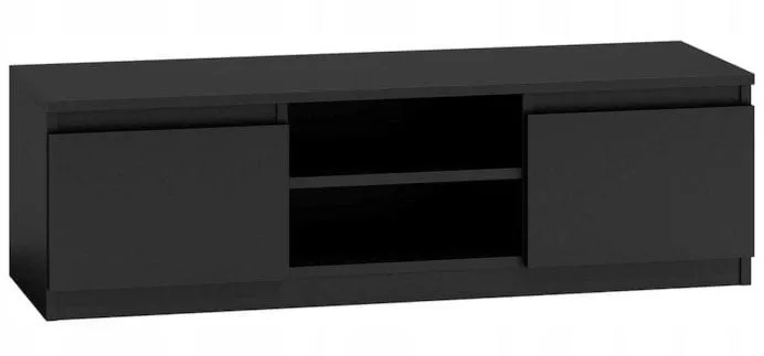 Szafka pod telewizor, stolik rtv, malwa, 120x40x36 cm, czerń, mat
