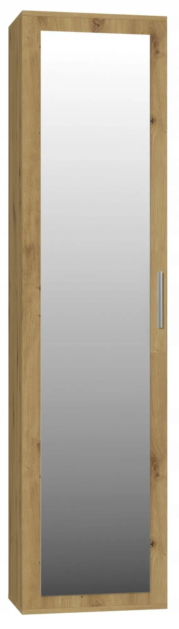 Szafa do przedpokoju, wieszak, lustro, duo, 50x35x180 cm, dąb artisan