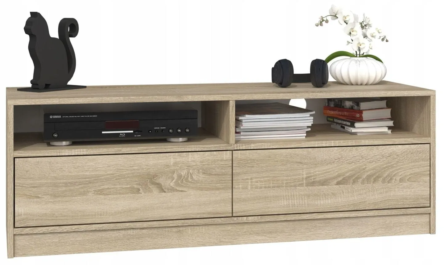 Szafka pod telewizor, stolik rtv, karo, 120x40x45 cm, dąb sonoma