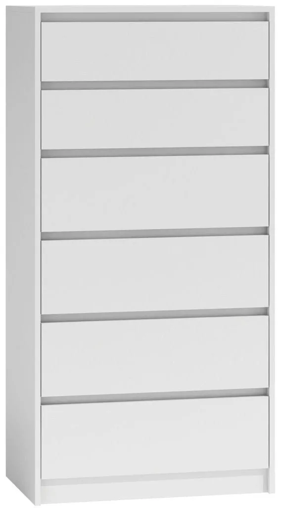 Komoda do sypialni, salonu, K6, 70x43x140 cm, biel, mat