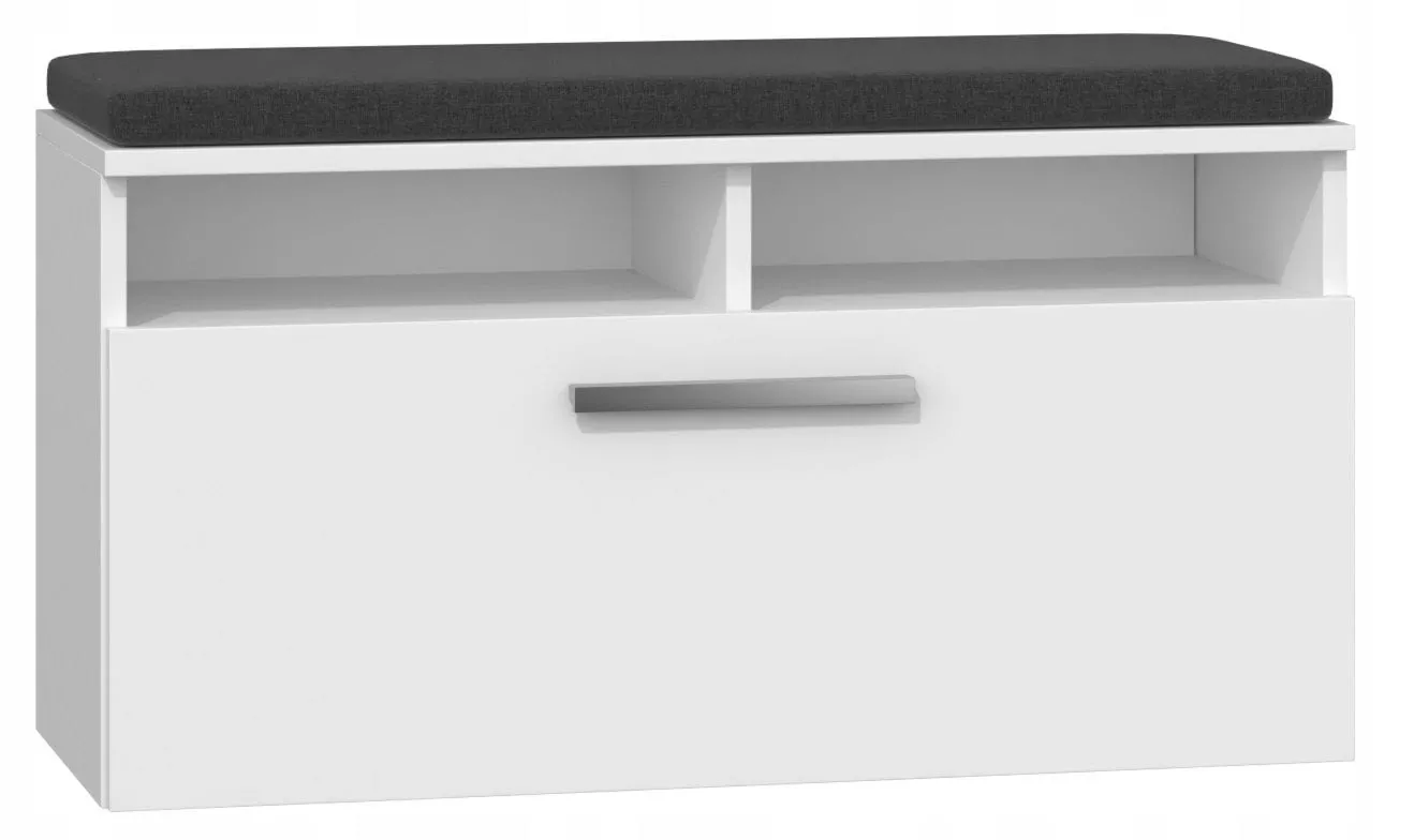 Szafka na obuwie, schowek, RIVA, 85x35x46 cm, biel, mat