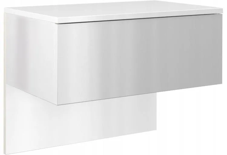 Szafka nocna, wisząca, do sypialni, lili, 61x35x46 cm, biel, połysk