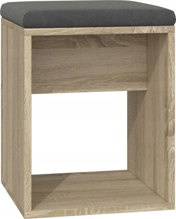 Taboret, krzesło, luna, poduszka, dąb sonoma, 35x35x51 cm
