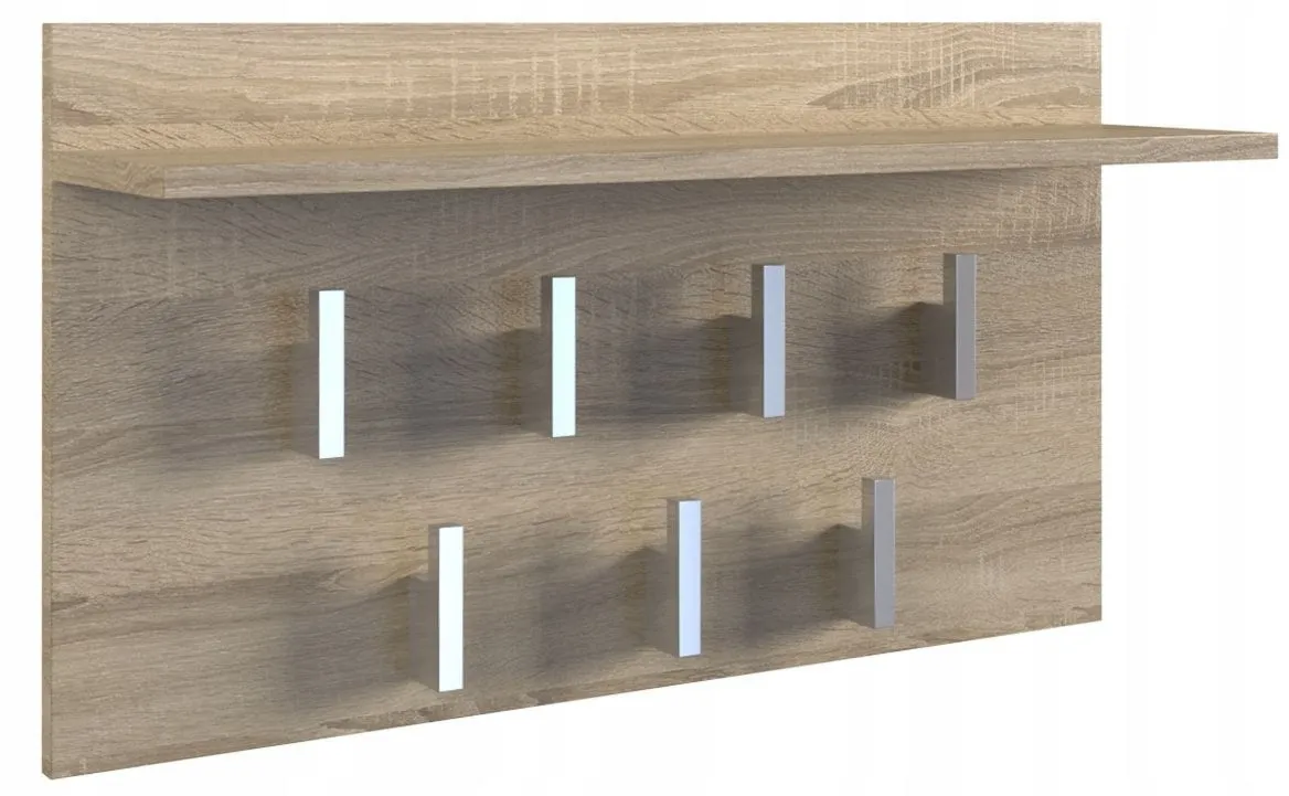 Wieszak do przedpokoju, półka, 70x20x40 cm, dąb sonoma