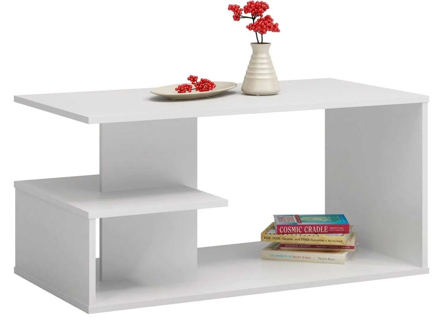 Stolik kawowy do salonu, ława, dallas, 91x51x40 cm, biel, mat