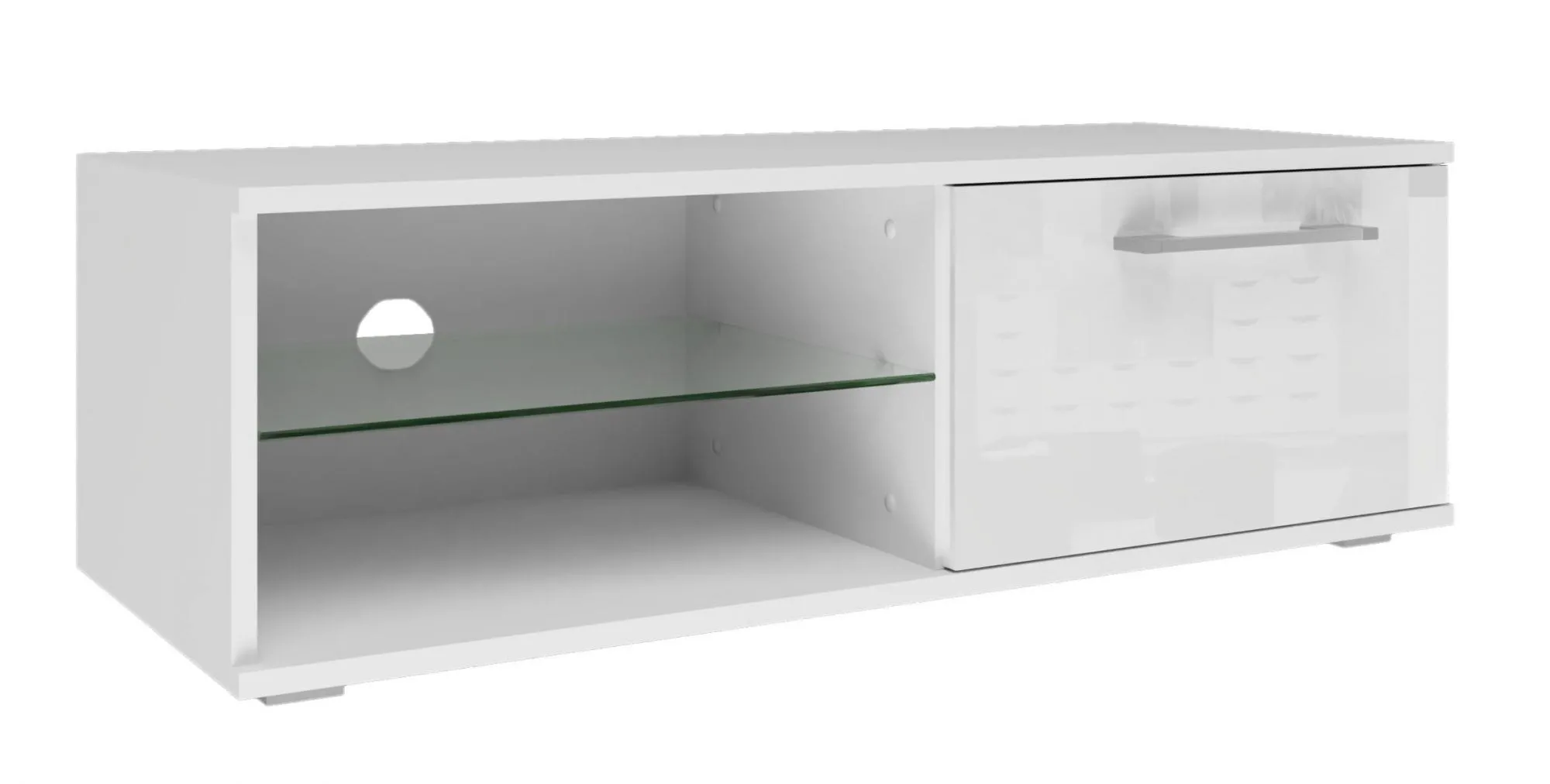 Stolik pod telewizor, szafka rtv, sandy, 100x40x36 cm, biel, połysk