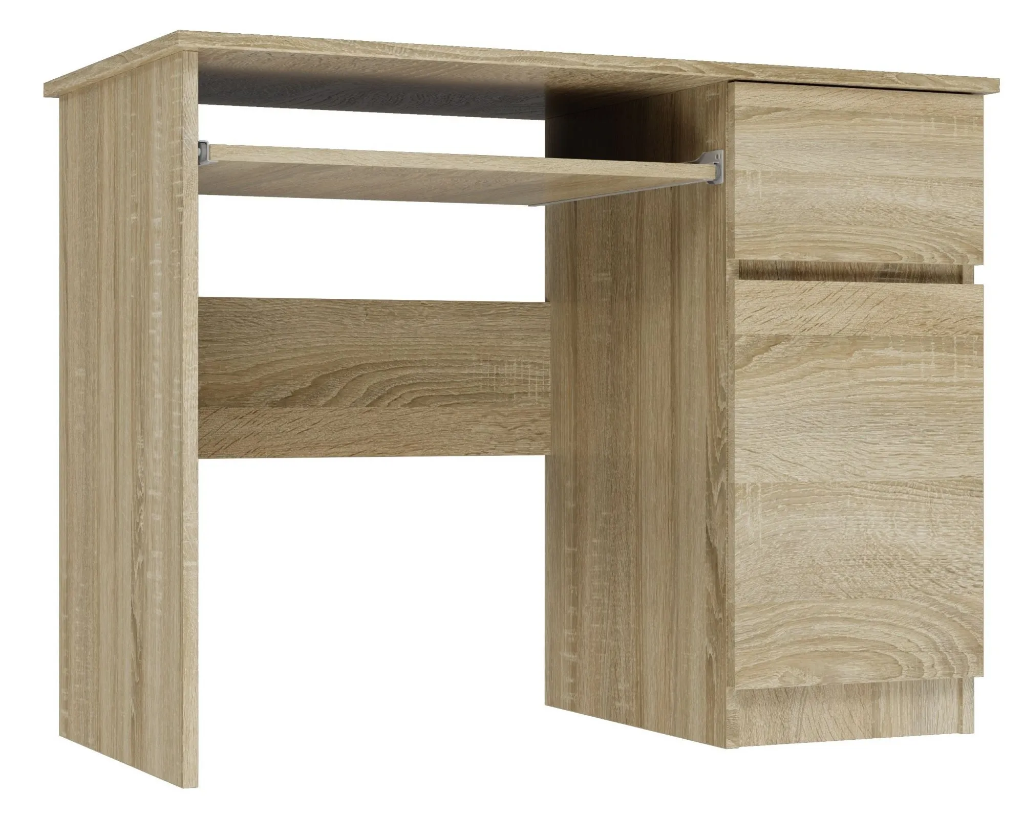 Biurko komputerowe, biurowe, bravo, prawe, 98x51x76 cm, dąb sonoma