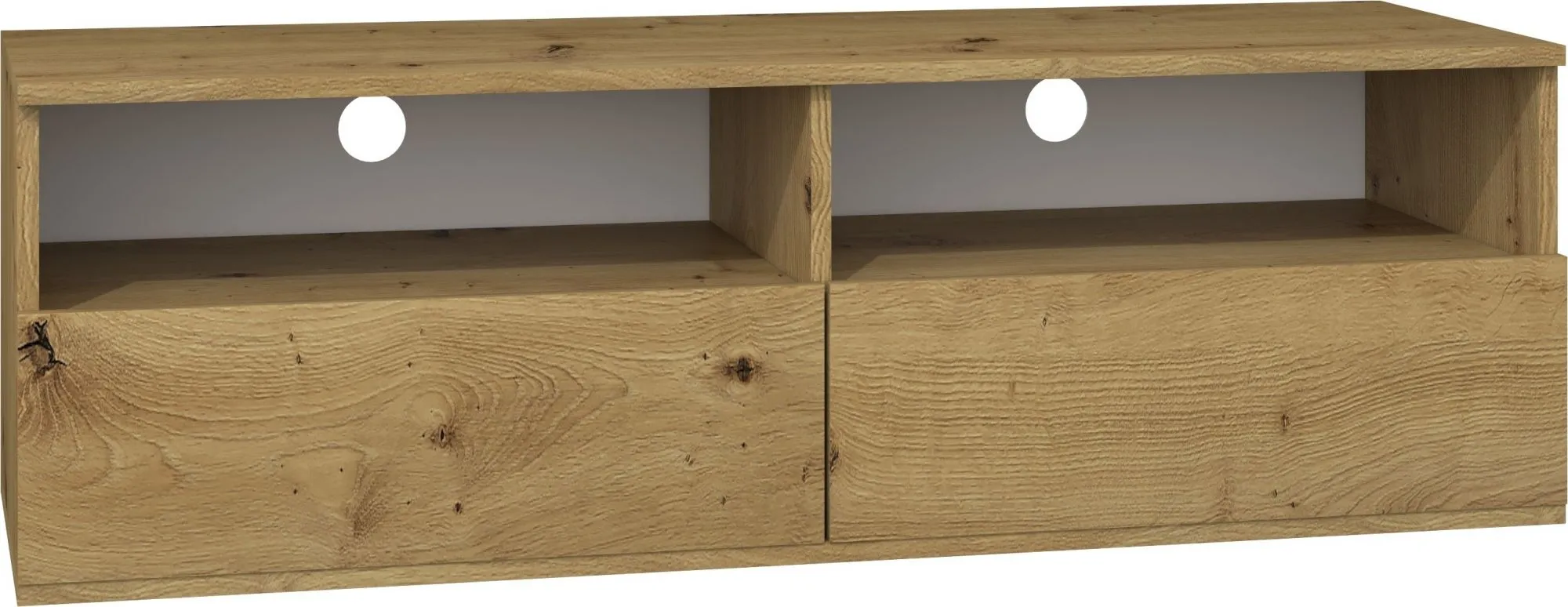 Szafka pod telewizor, stolik rtv, rumba, 120x40x38 cm, dąb artisan