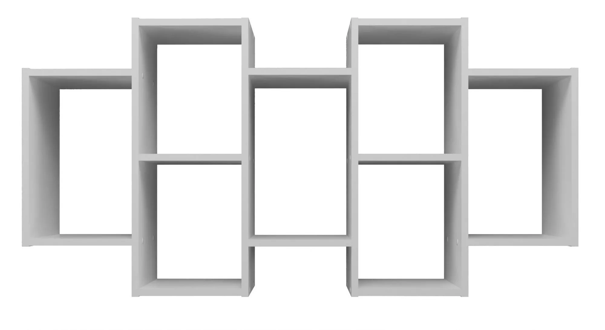 Regał wiszący, ścienny, półki, bilbao, 129x20x65 cm, biel, mat