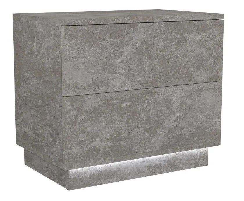 Szafka nocna, stolik, podświetlenie led, S2, 55x35x47 cm, beton, mat