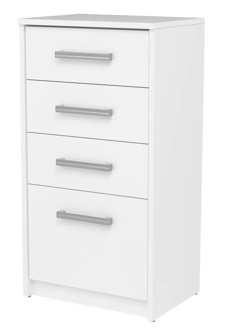 Nowoczesna komoda do salonu, szuflady, Otis, 45x33x85 cm, biel, mat