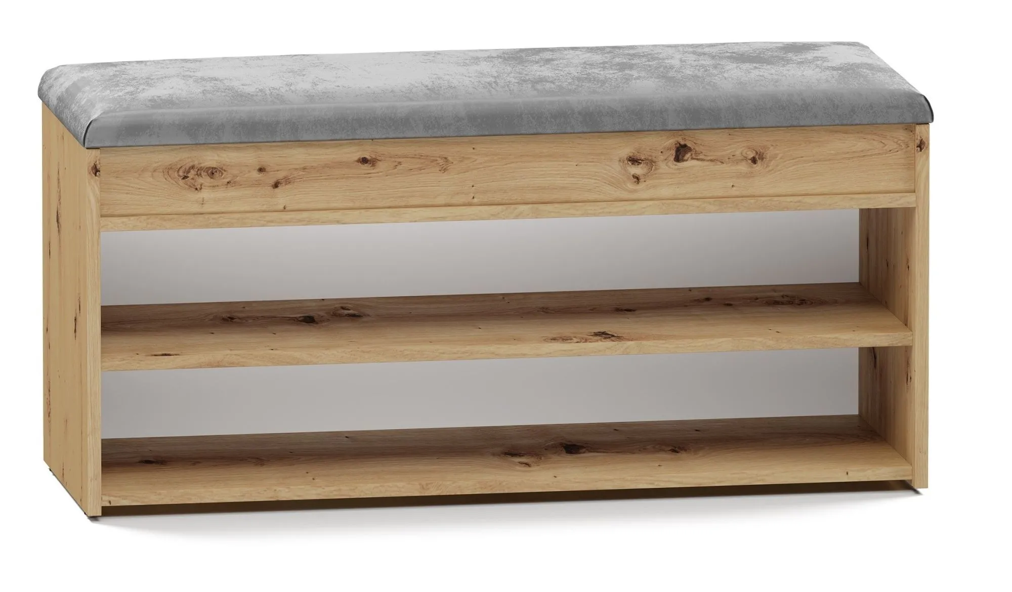 Szafka na buty z siedziskiem, Parma 2P, 100x35x49 cm, dąb artisan