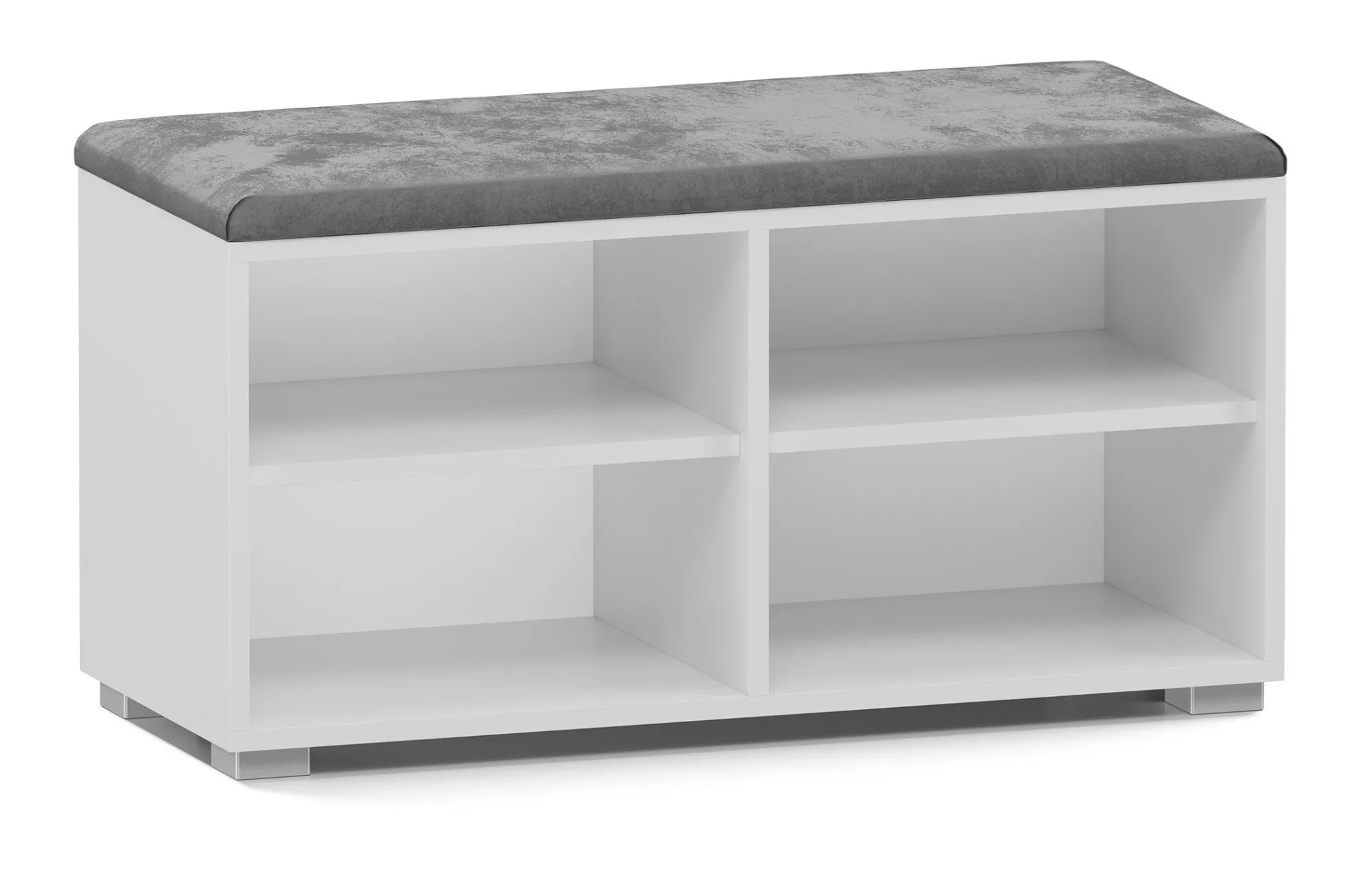 Szafka na buty, siedzisko, Opal 4P, 85x35x45 cm, biel, mat