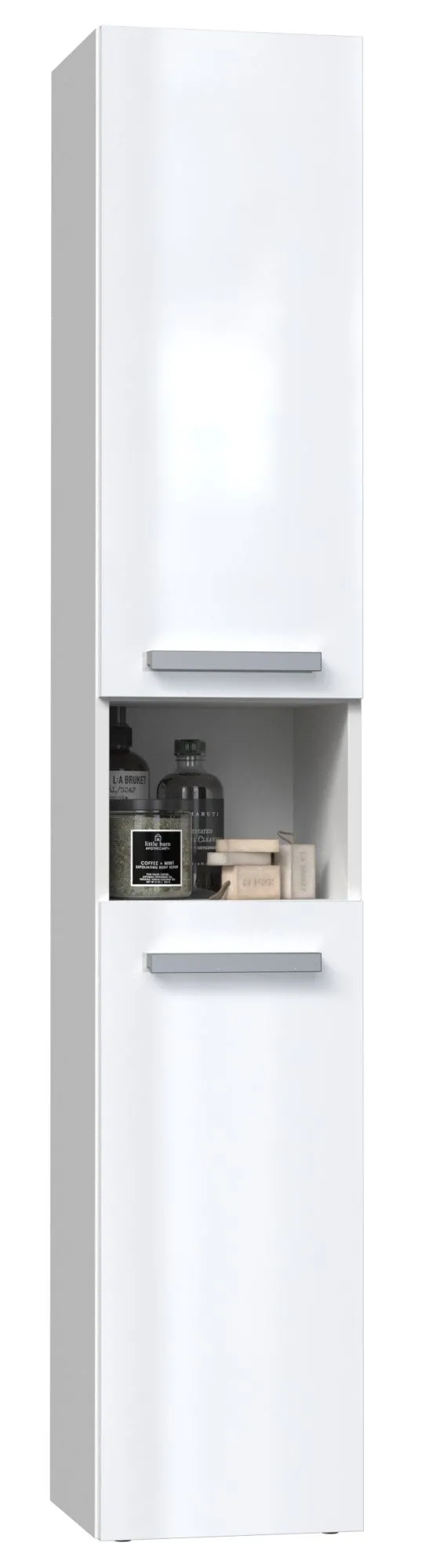 Szafka łazienkowa, regał, słupek, Nel I, 31x30x174 cm, biel, połysk