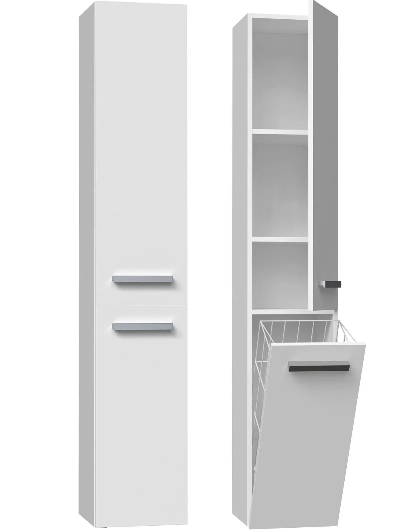 Szafka łazienkowa, regał, słupek, Nel IV, 31x30x174 cm, biel, mat