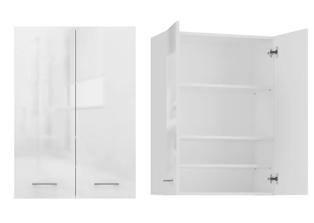 Szafka nad pralkę, Pola mini, 64x30x90 cm, biel, połysk