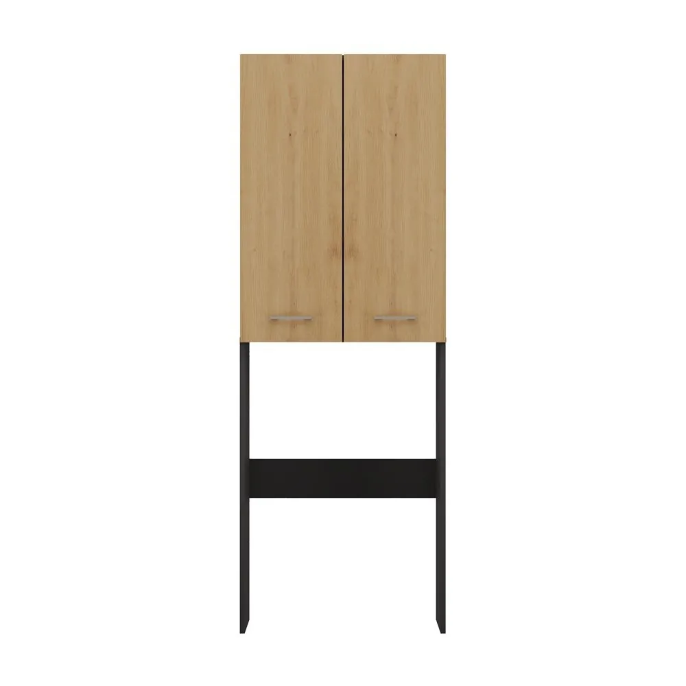 Szafka nad pralkę, pola DD, 64x30x180 cm, antracyt, dąb artisan