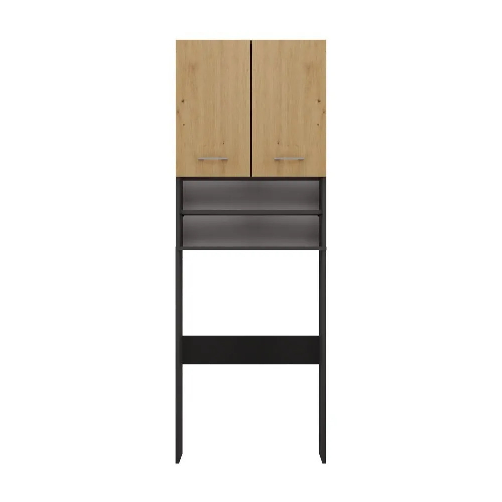 Szafka nad pralkę, pola DK, 64x30x180 cm, antracyt, dąb artisan