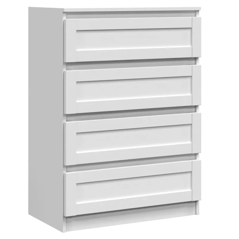 Komoda, 4 szuflady, 70x40x97 cm, biały, mat