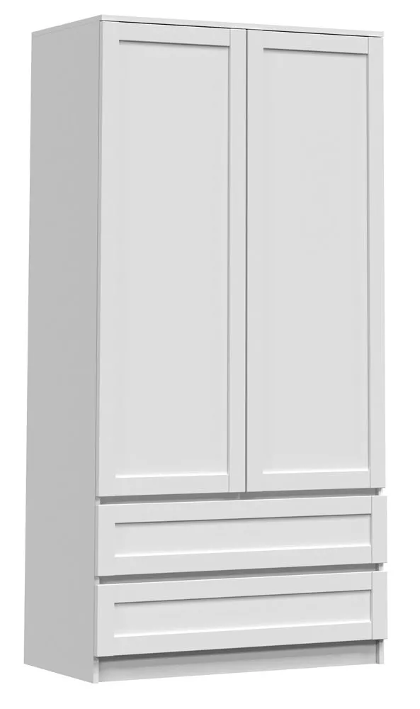 Nowoczesna szafa do sypialni, 90x50x180 cm, biały, mat